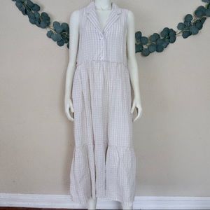 Free People Saffron Flower Checkered Midi Dress